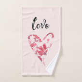 Joli amour rose coeur floral (Serviette à main)