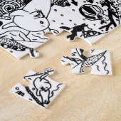Joli, amusant, noir & blanc caractère puzzle puzzl (Côté)