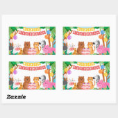 Joli Anniversaire Animaux Sticker rectangulaire (Feuille)
