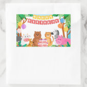 Joli Anniversaire Animaux Sticker rectangulaire (Sac)
