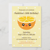 Joli Anniversaire de enfant Orange Invitation (Devant)