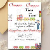 Joli anniversaire de train Invitation pour le deux