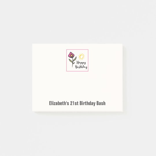 Joli anniversaire d'illustration de Wildlflowers Post-it®