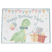 Joli Anniversaire Dinosaur Party Grand sac cadeau (Devant)