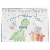 Joli Anniversaire Dinosaur Party Grand sac cadeau (Dos)