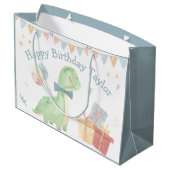 Joli Anniversaire Dinosaur Party Grand sac cadeau (Dos Angle)