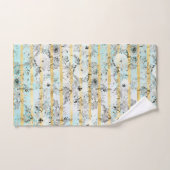 Joli aquarelle gris floral et rayures design (Serviette à main)