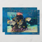 Joli Aquarium Invitation de poisson (Devant / Derrière)