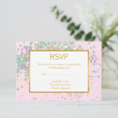 JOLI ARC-EN-CIEL HOLOGRAPHIQUE RSVP PLUIE ROSE (Debout devant)