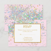 JOLI ARC-EN-CIEL HOLOGRAPHIQUE RSVP PLUIE ROSE (Devant / Derrière)