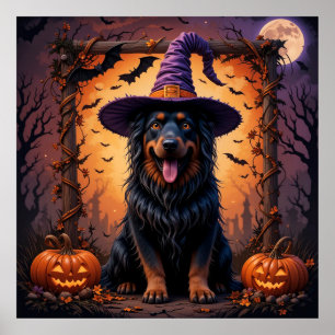Joli Art Halloween de Chien Noir pour Décoration d
