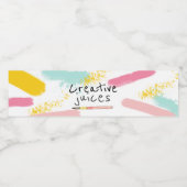 Joli art peinture fête bouteille d'eau étiquette (Étiquettes simples)