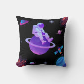 Joli astronaute sur planète Coussin de lancer (Recto)