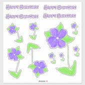Joli autocollant à fleurs violettes (Feuille)