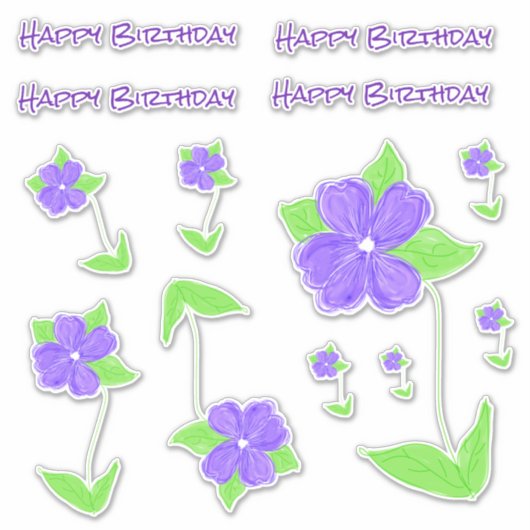 Joli autocollant à fleurs violettes (Devant)
