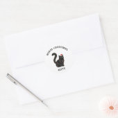 Joli autocollant de Noël de chat noir (Enveloppe)