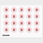 Joli autocollant de rose rose avec amour (Feuille)