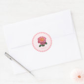 Joli autocollant de rose rose avec amour (Enveloppe)