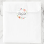 Joli Autocollant Mariage Merci aquarelle (Sac)