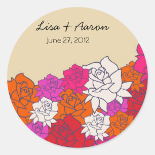 Joli autocollant Mariage Rose-4