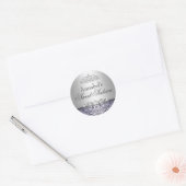 Joli Autocollant pourpre et argent Damask Sweet 16 (Enveloppe)
