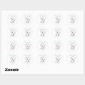 Joli autocollant rond classique chaton merci (Feuille)