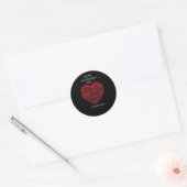 joli autocollant rond rouge valentin (Enveloppe)