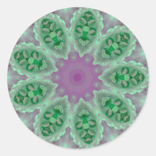 Joli autocollant rose et vert