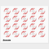 Joli Autocollants rouges Florals (Feuille)