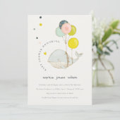 Joli Baby shower balloon sous-marin Invitation (Debout devant)