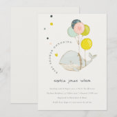 Joli Baby shower balloon sous-marin Invitation (Devant / Derrière)