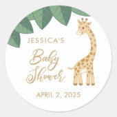 Joli baby shower bébé girafe faveur autocollants (Devant)
