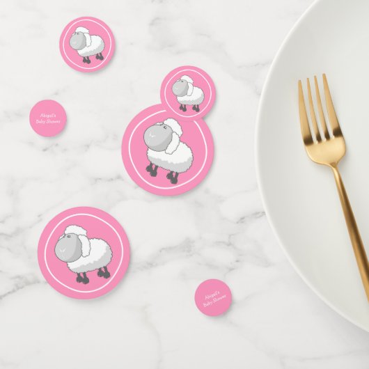 Joli Baby shower d'agneau rose et blanc Confetti (Groupe)