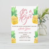 Joli baby shower d'ananas tropical invitation (Debout devant)