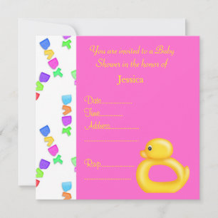 Joli baby shower de canard rose chaud invitation