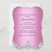 Joli Baby shower Diamond Bow rose Invitation (Dos)