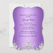Joli Baby shower Diamond Bow violet Invitation  (Dos)