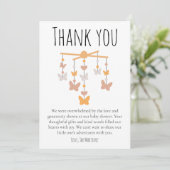 Joli baby shower papillon mignon merci cartes (Debout devant)