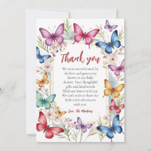 Joli baby shower papillon mignon merci cartes