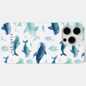 Joli baleines bleues coque iphone personnalisé (Verso (horizontal))