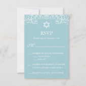 Joli Bat mitzvah bleu élégant RSVP (Devant)