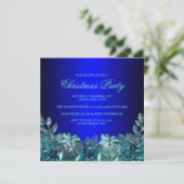 Joli Bauble Bleu & Bow Invitation de fête de Noël (Debout devant)