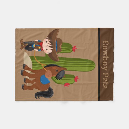Joli bébé garçon ajouter nom couverture cowboy (Devant (Horizontal))