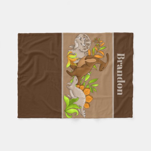 Joli bébé garçon ajouter nom couverture dinosaure (Devant (Horizontal))