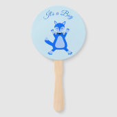 Joli Bébé Garçon Renard Bleu Éventail Personnalisé (Devant)