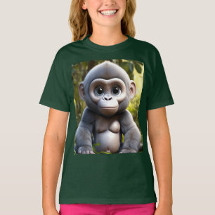 Joli bébé Gorilla en Argent T-Shirt pour enfants