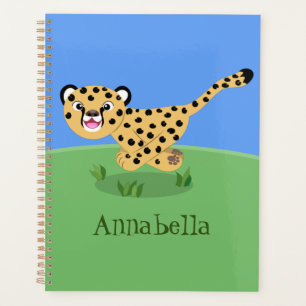 Joli bébé guépard en cours de dessin animé illustr