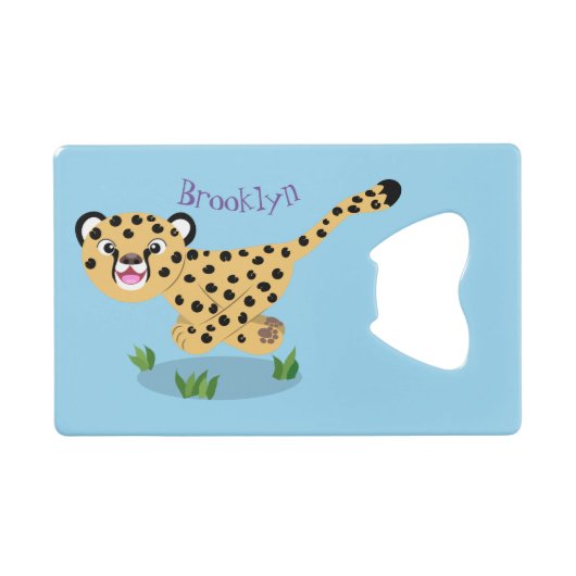 Joli bébé guépard en cours de dessin animé illustr (Devant (Horizontal))