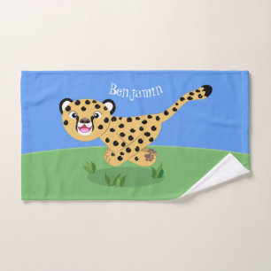 Joli bébé guépard en cours de dessin animé illustr