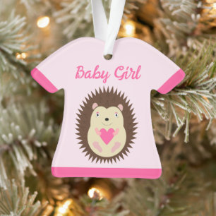 Joli bébé hérisson fille rose Premier Noël